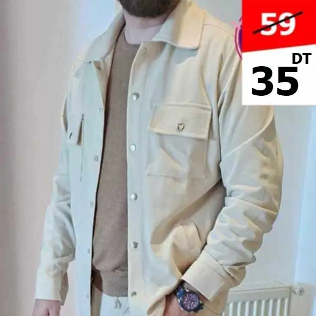 Veste chemise beige
